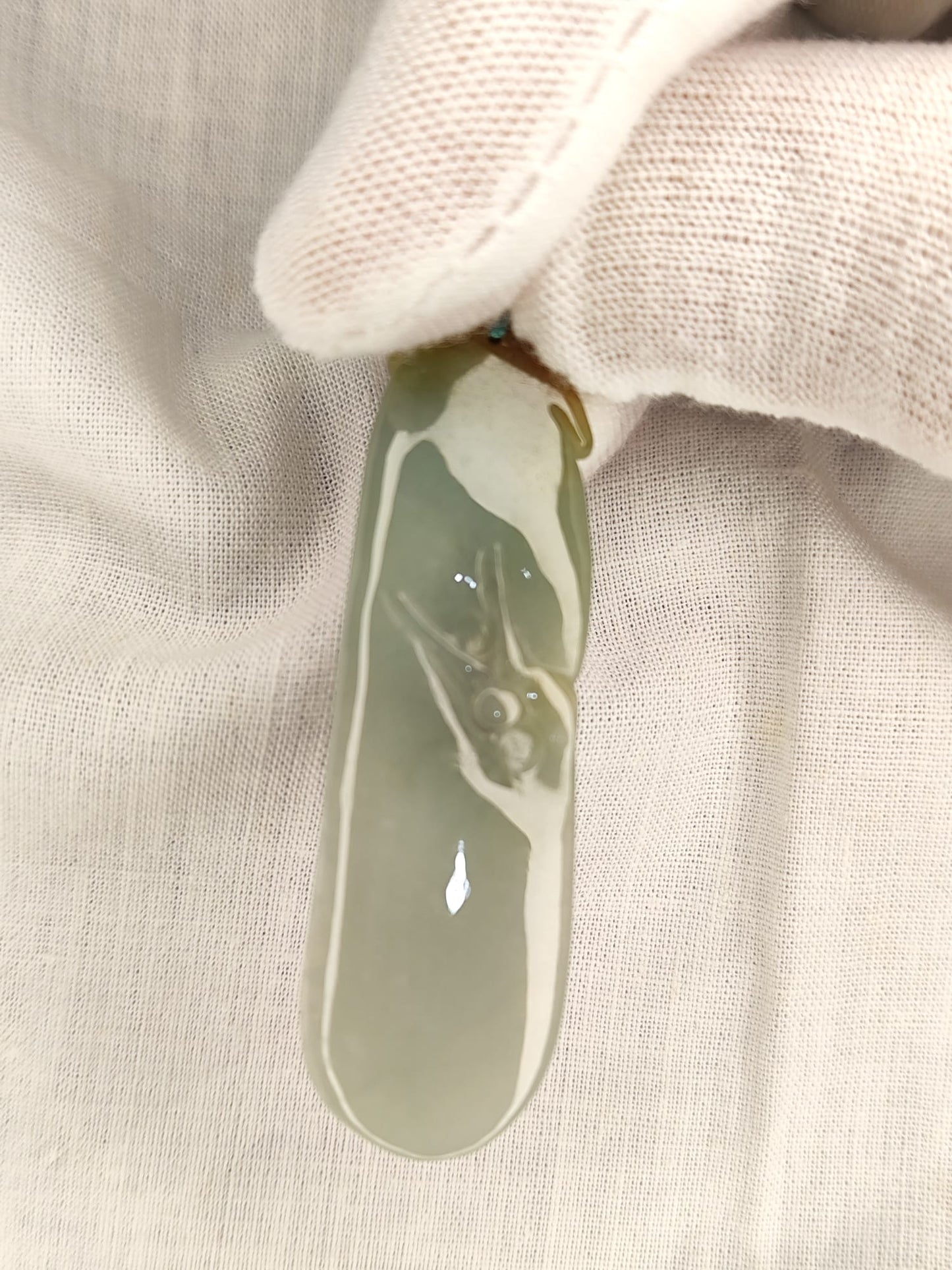 Semi-Icy Yellow and Green Jadeite Jade Phoenix Pendant (Certified Natural）M19