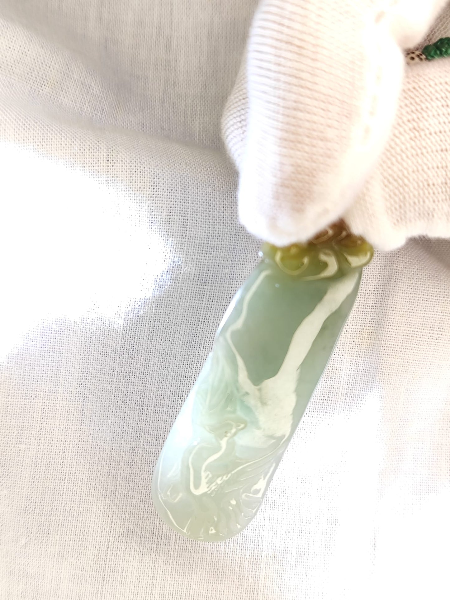 Semi-Icy Yellow and Green Jadeite Jade Phoenix Pendant (Certified Natural）M19